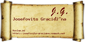 Josefovits Graciána névjegykártya